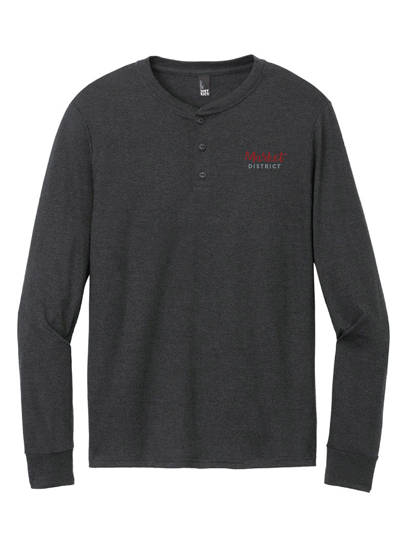 Embroidered Market District Black Henley
