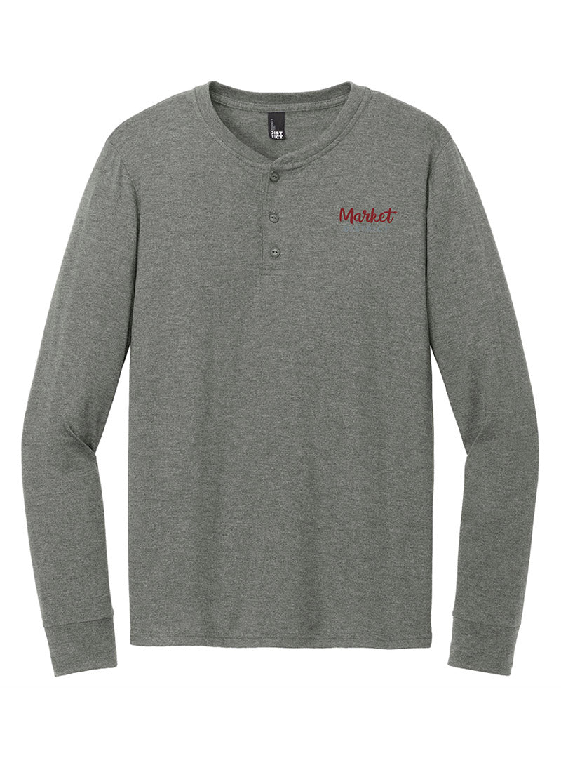 Embroidered Market District Charcoal Henley