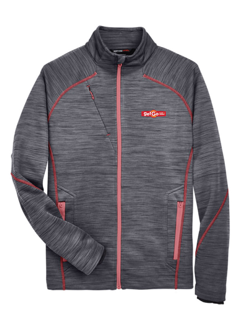 GetGo Embroidered Carbon/Olympic Red Full Zip