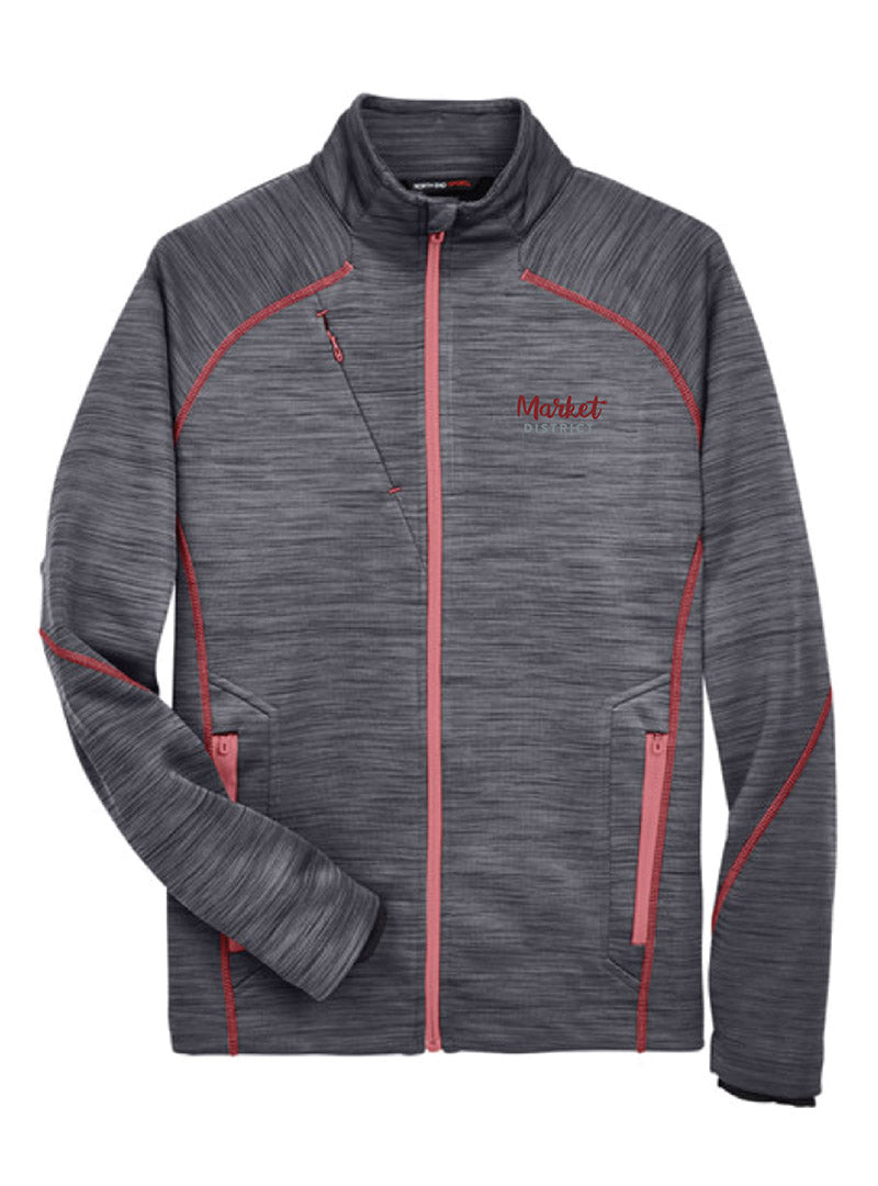 *UNIFORM APPROVED* Market District Embroidered Carbon/Olympic Red Full Zip