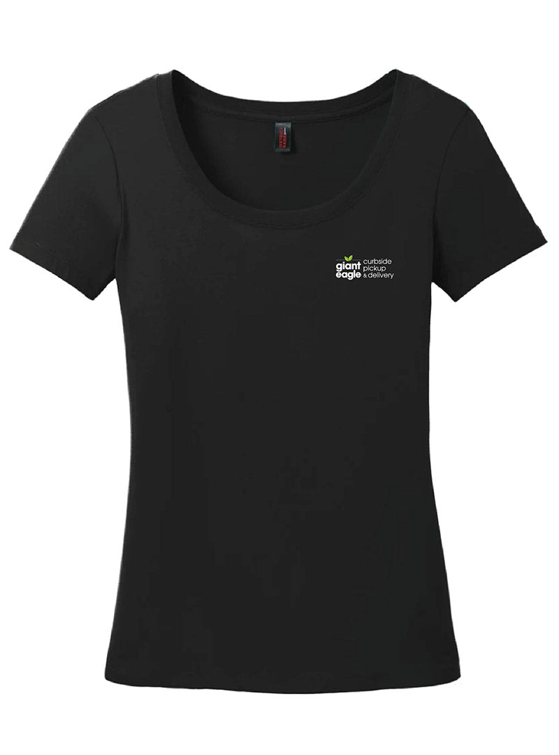 Curbside Embroidered Jet Black Women's Short Sleeve Tee