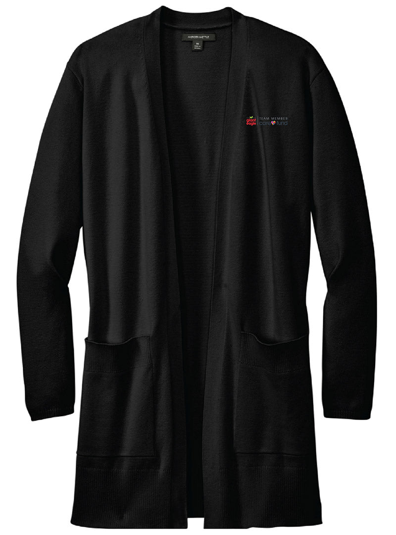 Care Fund Embroidered Deep Black Cardigan