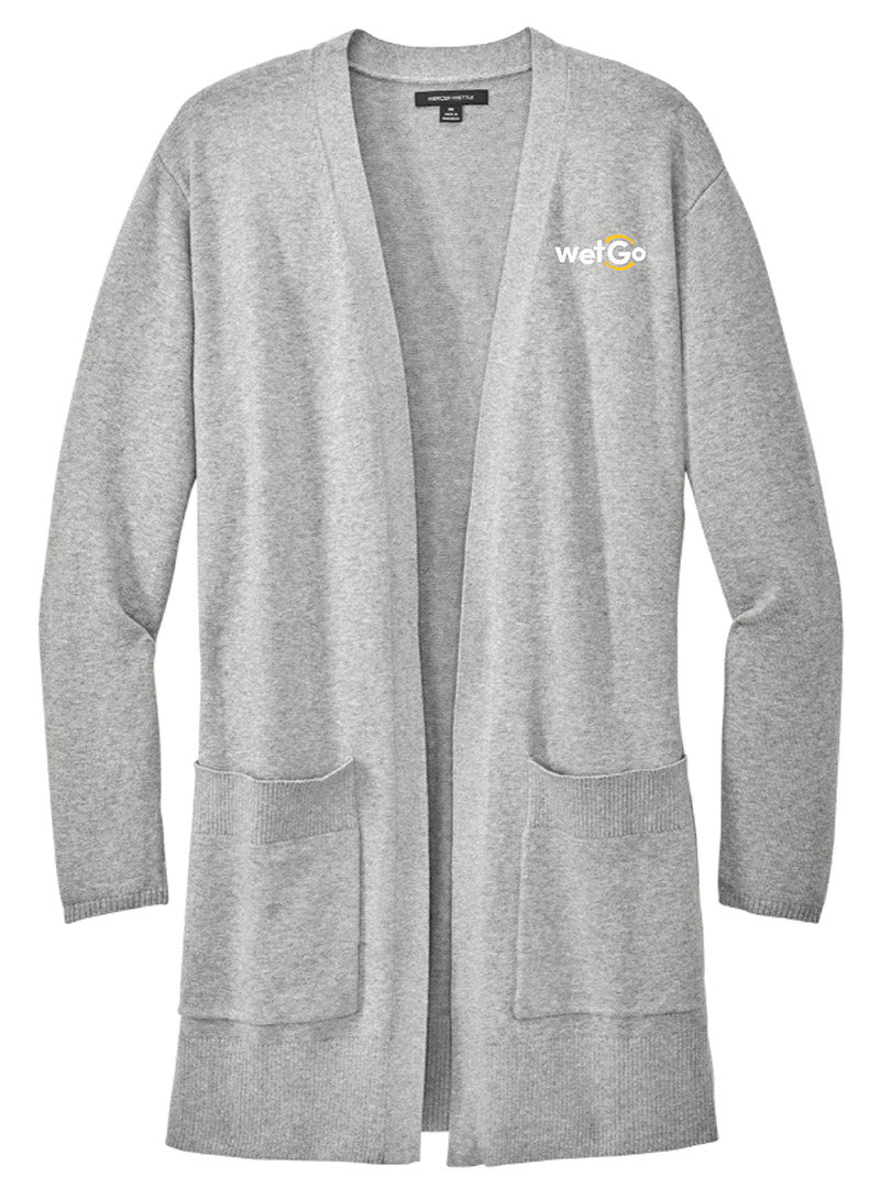 WetGo Embroidered Grey Heather Cardigan