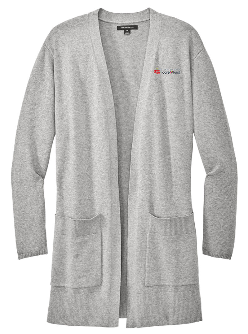 Care Fund Embroidered Grey Heather Cardigan