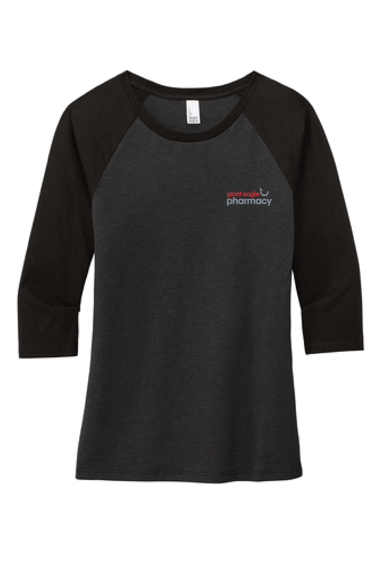 Pharmacy Embroidered Jet Black Women's Quarter Sleeve Tee