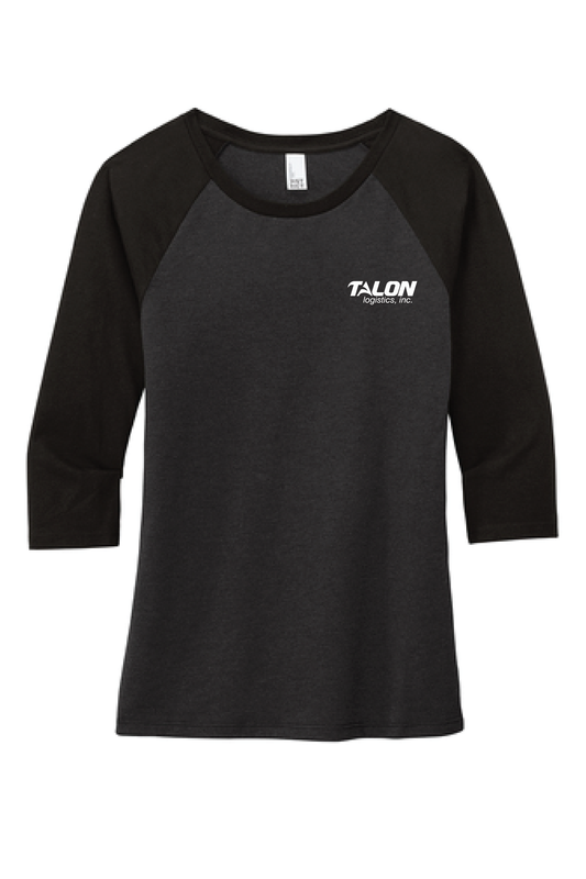 Talon Embroidered Jet Black Women's Quarter Sleeve Tee