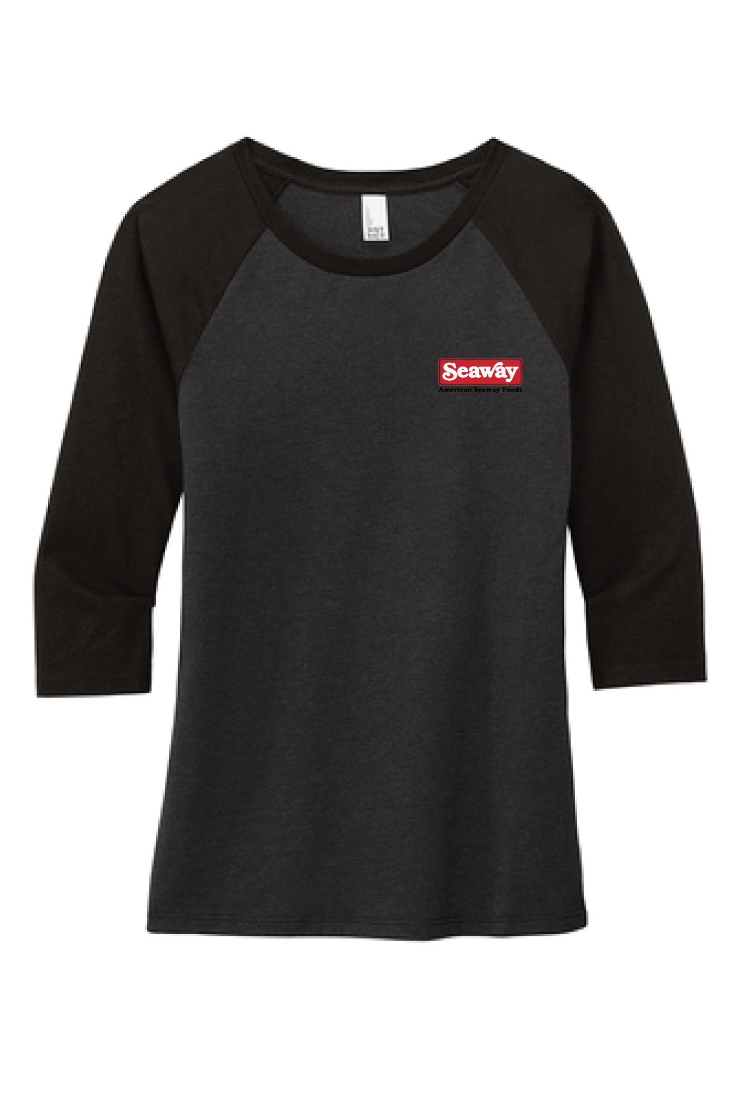 Seaway Embroidered Jet Black Women's Quarter Sleeve Tee