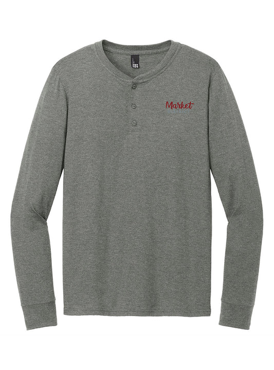 Embroidered Market District Charcoal Henley
