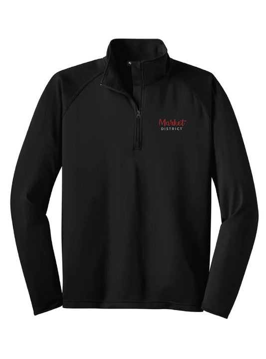 Market District Embroidered Black Quarter Zip