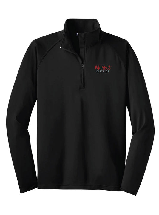 Market District Embroidered Black Tall Quarter Zip