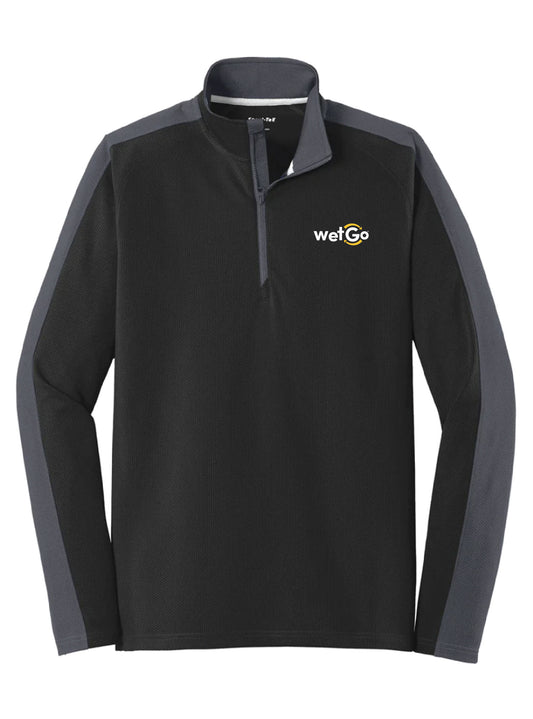 WetGo Embroidered Black/Iron Grey Quarter Zip