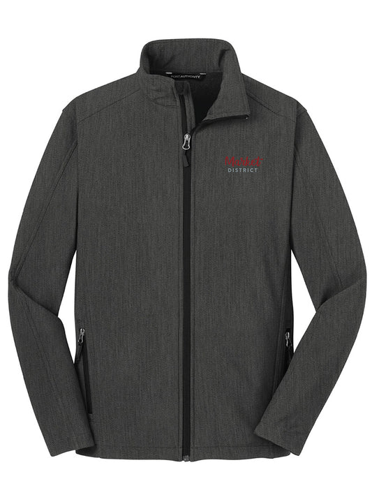 Market District Embroidered Black Charcoal Heather Full Zip