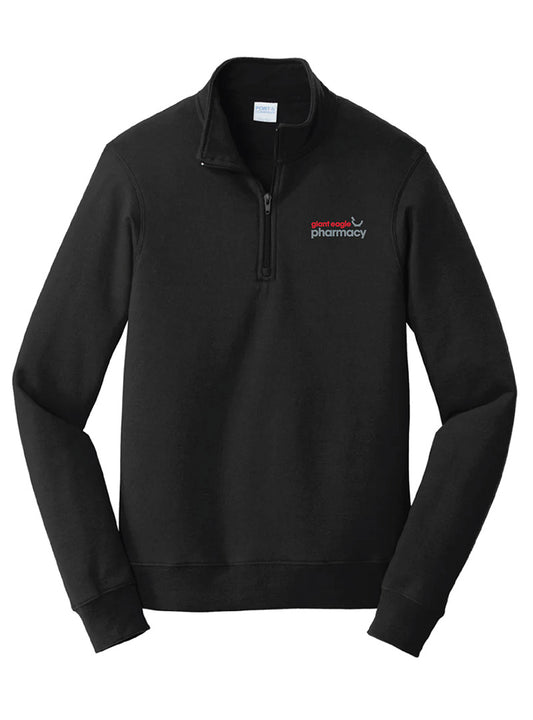 Pharmacy Embroidered Jet Black Quarter Zip