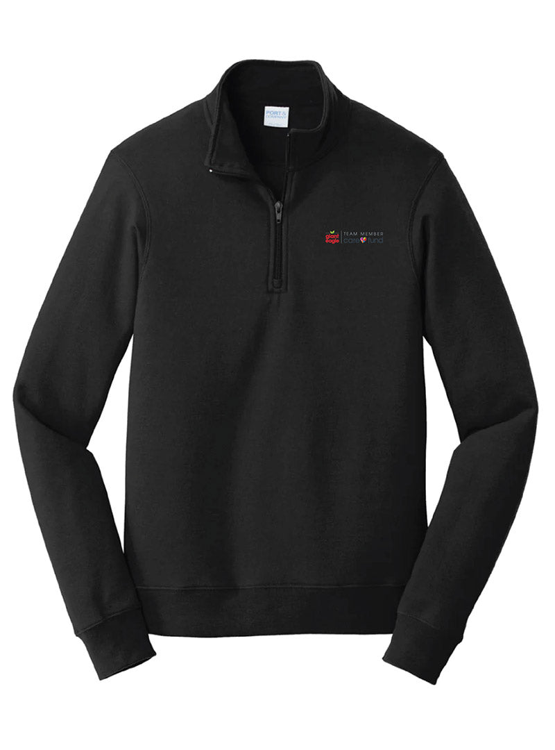 Care Fund Embroidered Jet Black Quarter Zip