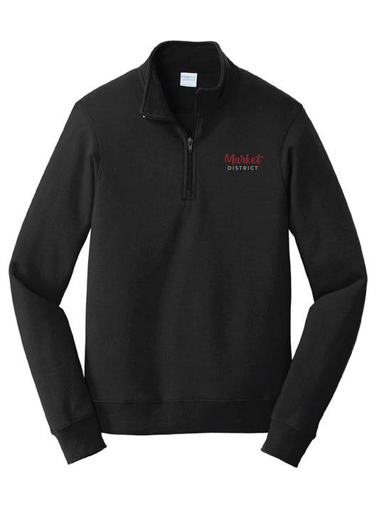 Market District Embroidered Jet Black Quarter Zip