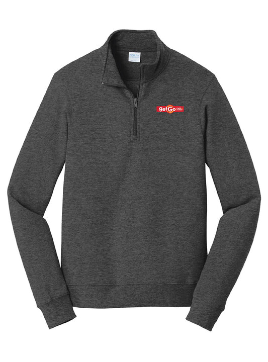 GetGo Embroidered Dark Grey Heather Quarter Zip