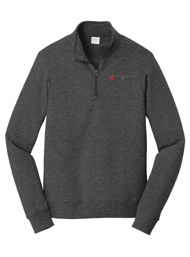 Care Fund Embroidered Dark Grey Heather Quarter Zip