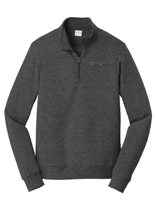 Care Fund Embroidered Dark Grey Heather Quarter Zip