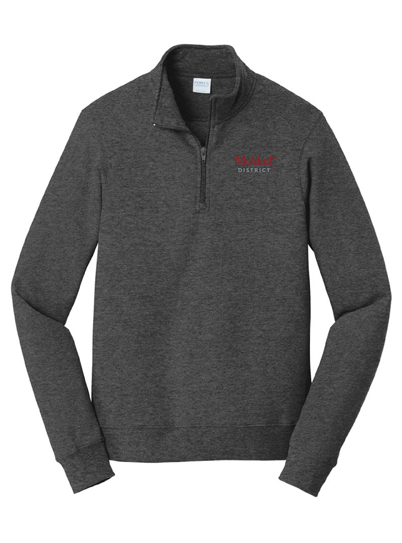 Market District Embroidered Dark Grey Heather Quarter Zip