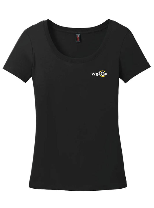 WetGo Embroidered Jet Black Women's Short Sleeve Tee