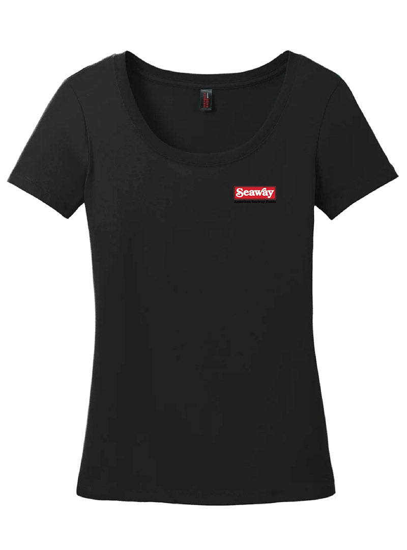 Seaway Embroidered Jet Black Women's Short Sleeve Tee