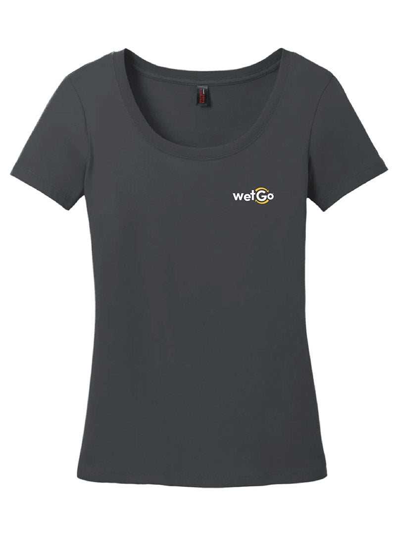 WetGo Embroidered Charcoal Women's Short Sleeve Tee