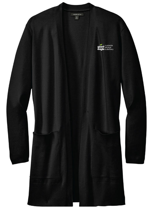 Curbside Embroidered Deep Black Cardigan