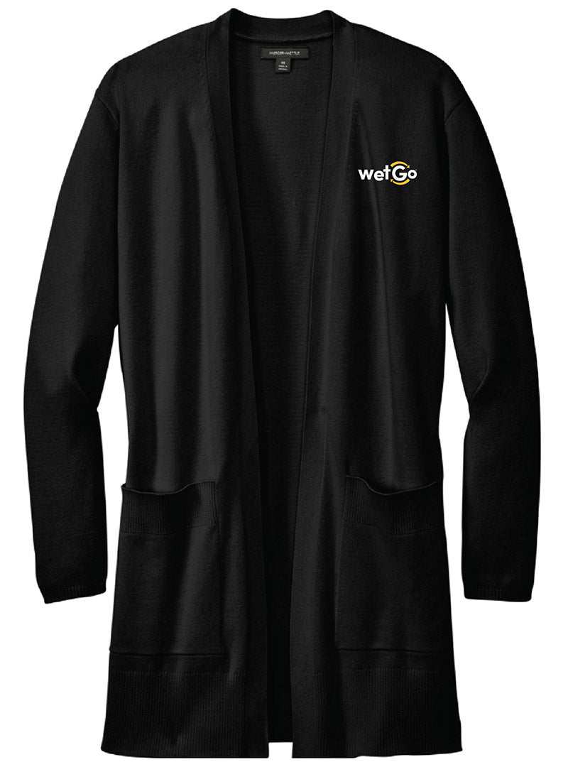 WetGo Embroidered Deep Black Cardigan