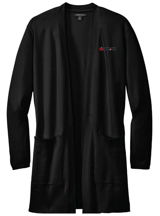 Care Fund Embroidered Deep Black Cardigan