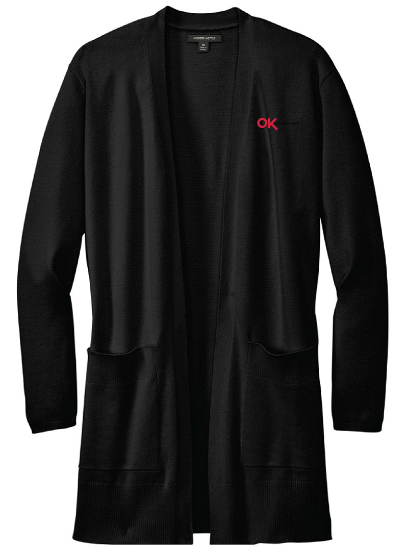 OK Grocery Embroidered Deep Black Cardigan