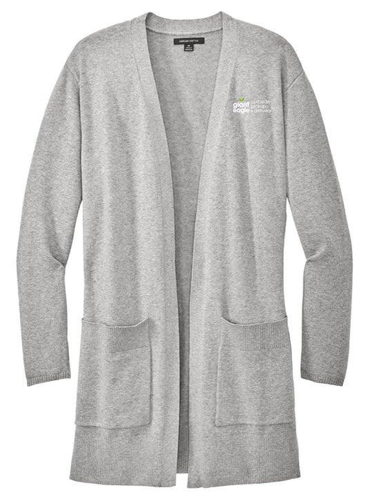 Curbside Embroidered Grey Heather Cardigan