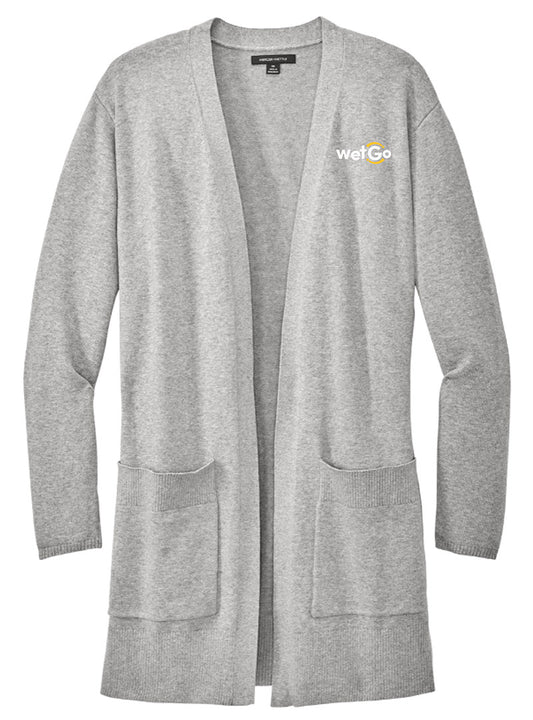 WetGo Embroidered Grey Heather Cardigan