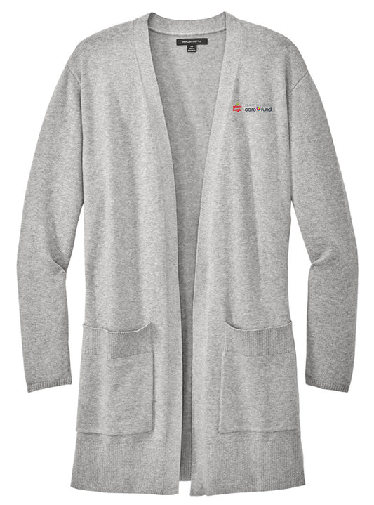 Care Fund Embroidered Grey Heather Cardigan