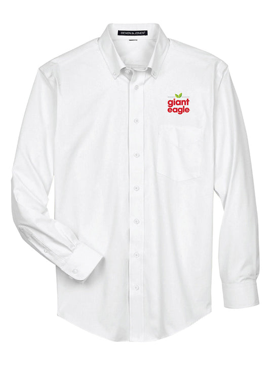 Giant Eagle Embroidered White Button Down