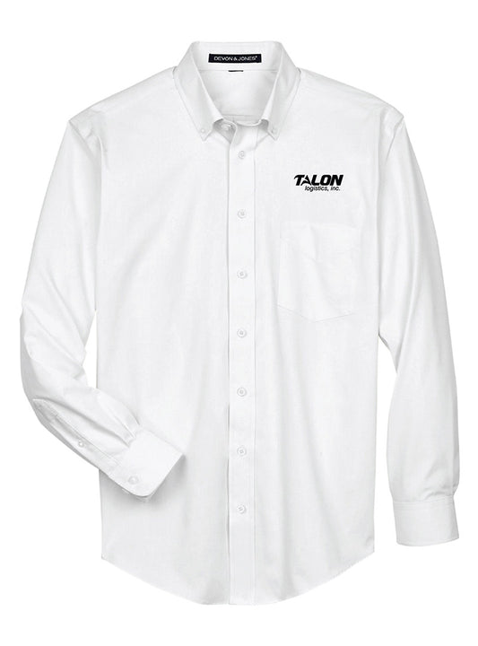 Talon Embroidered White Button Down