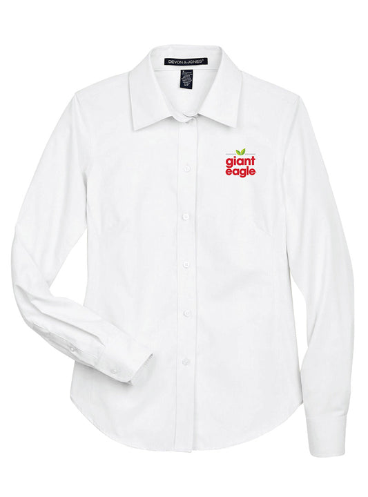 Giant Eagle Embroidered Women's White Button Down