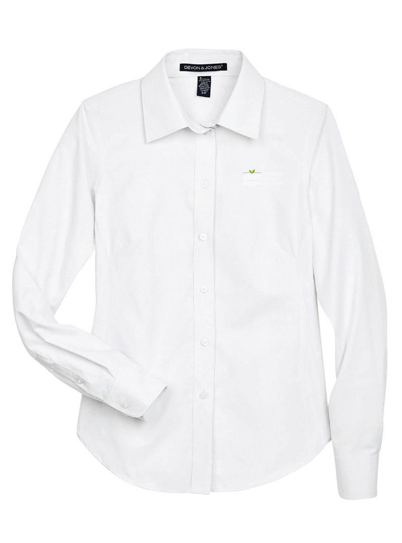 Curbside Embroidered Women's White Button Down