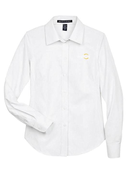 WetGo Embroidered Women's White Button Down