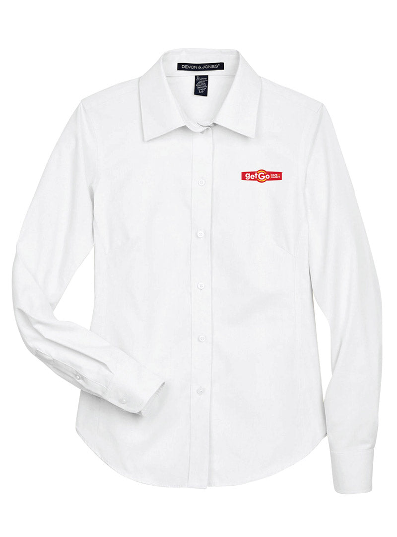 GetGo Embroidered Women's White Button Down