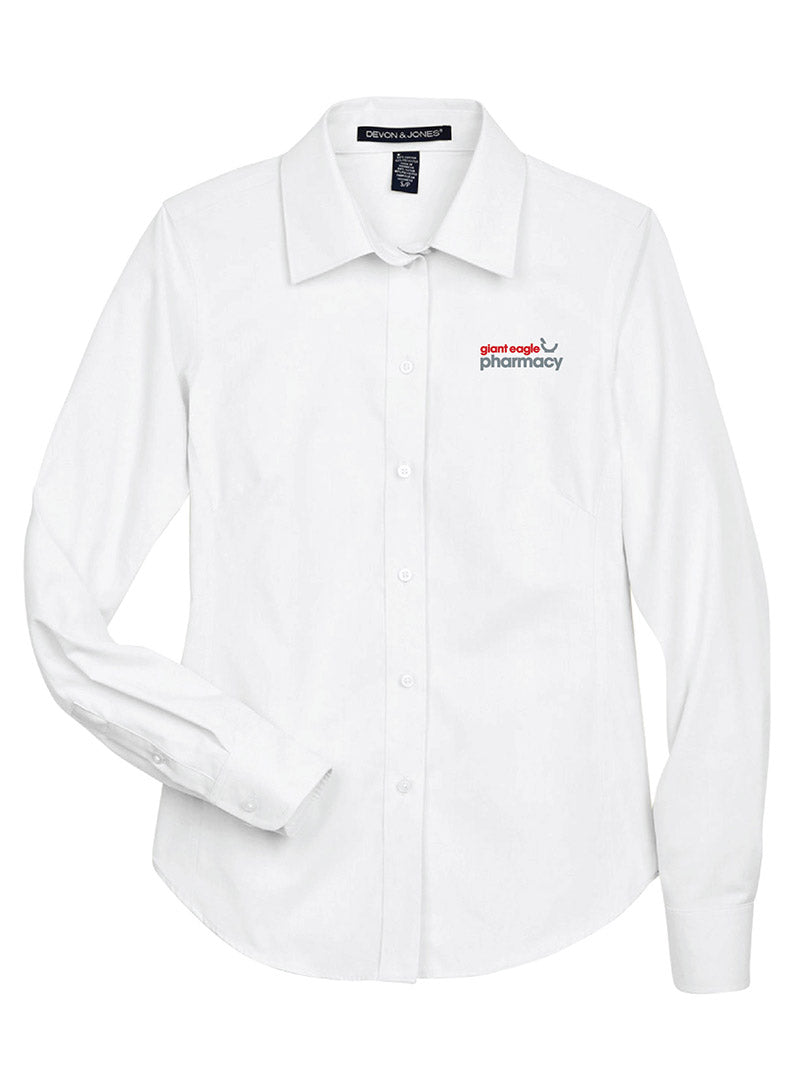 Pharmacy Embroidered Women's White Button Down