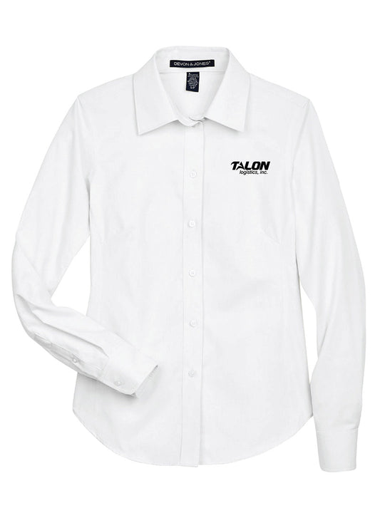 Talon Embroidered Women's White Button Down