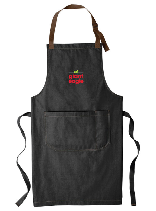 Giant Eagle Embroidered Black Denim Apron