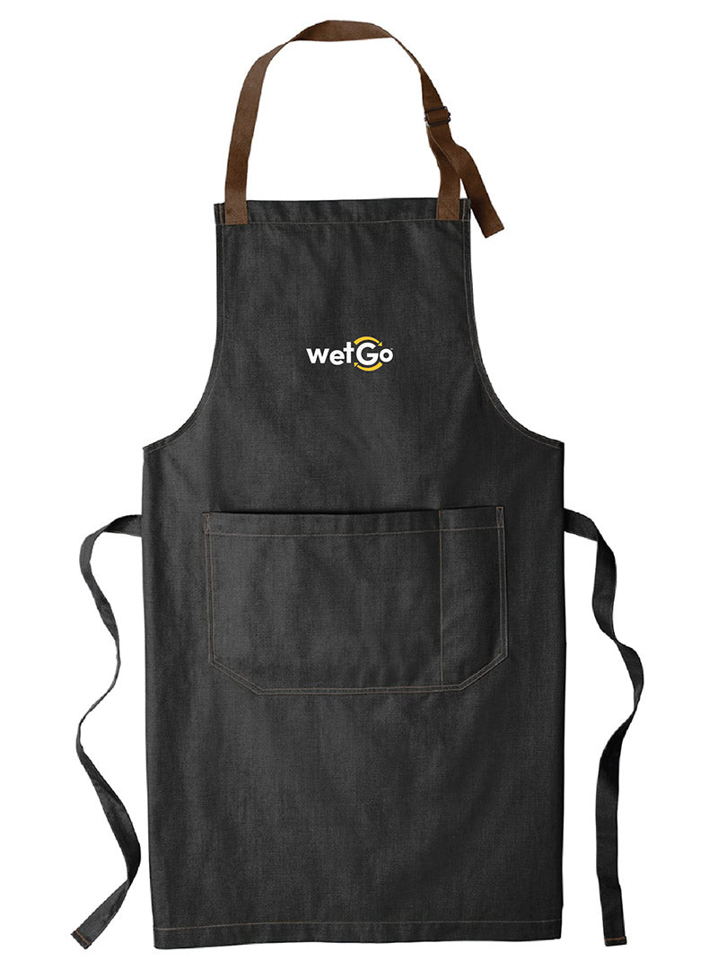 WetGo Embroidered Black Denim Apron