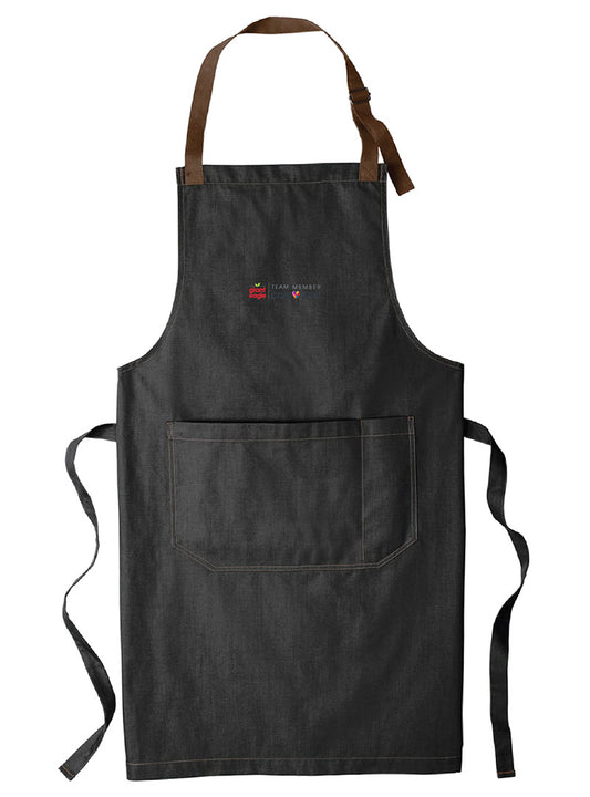 Care Fund Embroidered Black Denim Apron