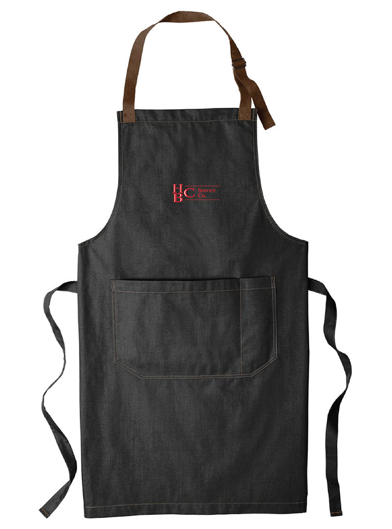 HBC Embroidered Black Denim Apron