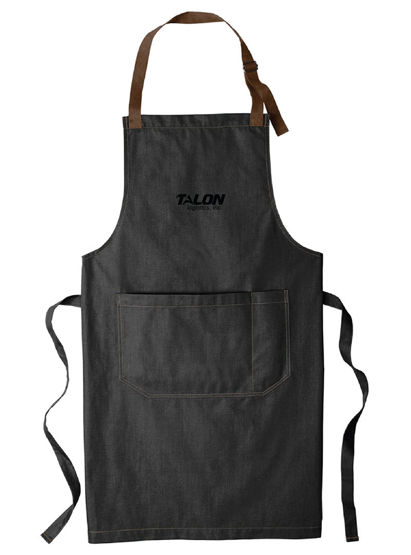 Talon Embroidered Black Denim Apron