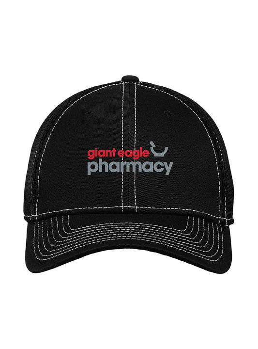 Pharmacy Embroidered Black/White Hat