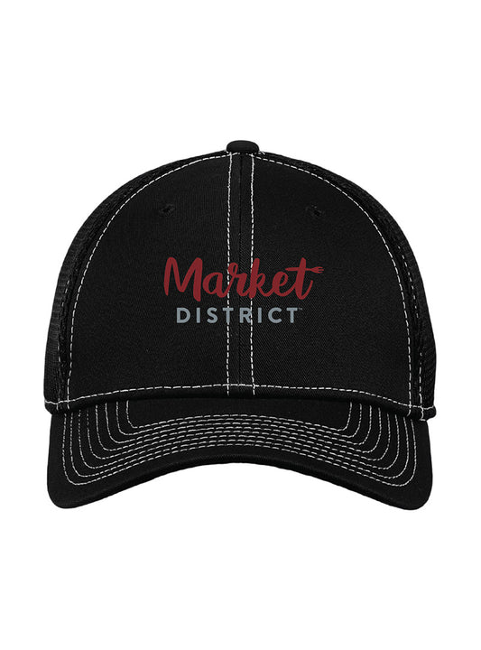 Market District Embroidered Black/White Hat