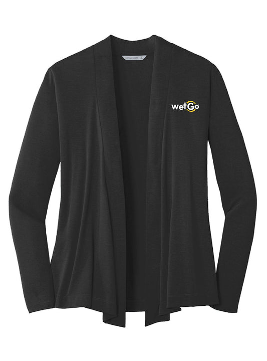 WetGo Embroidered Black Short Cardigan