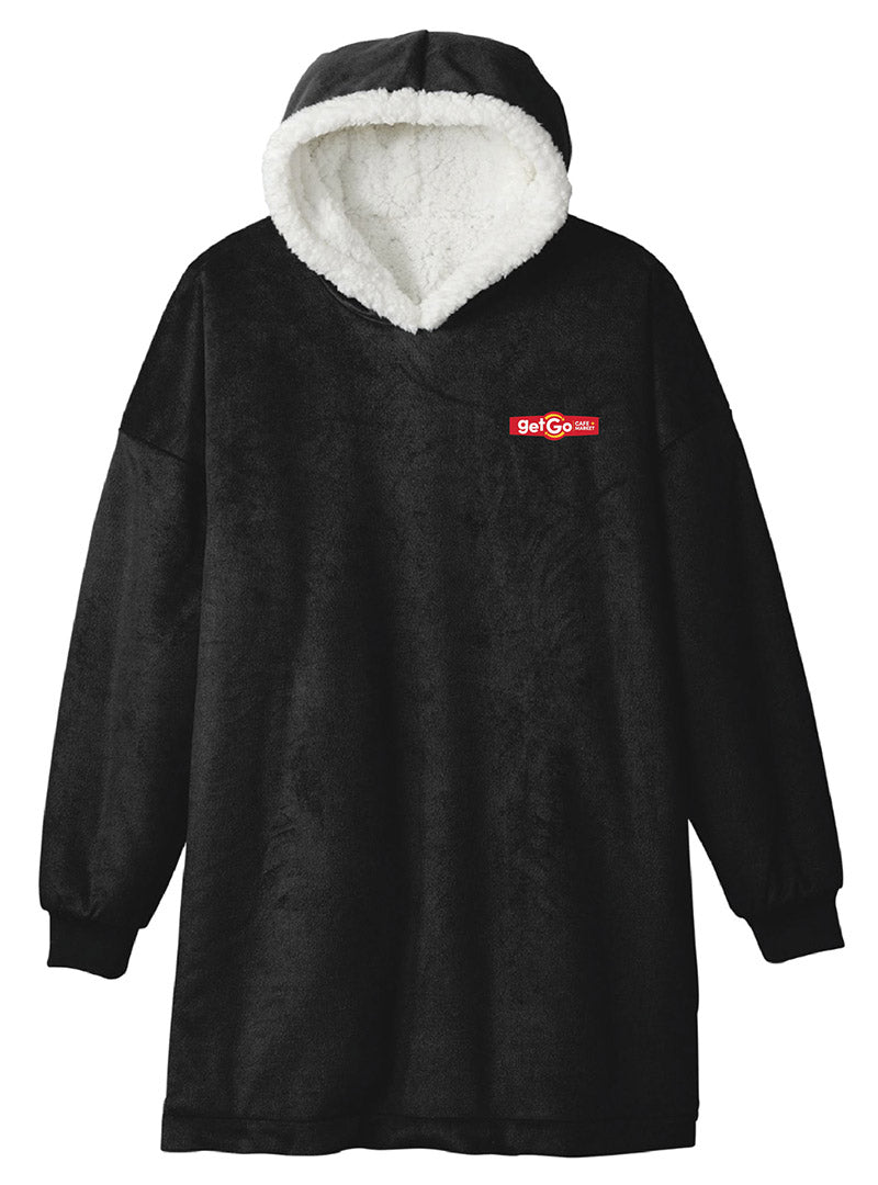 GetGo Embroidered Black Wearable Blanket